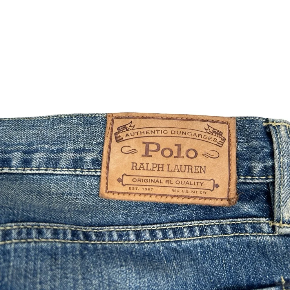 Polo Ralph Lauren Varick Slim Straight Jeans Mens 36x34 Blue Medium Wash Denim